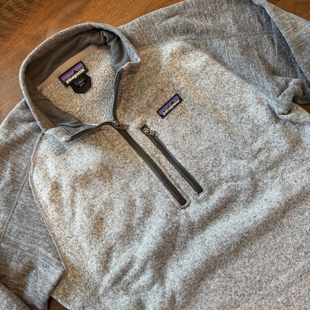 Patagonia Jacket Mens Large Gray Heather Better Sweater 1/4 Zip Fleece Pullover